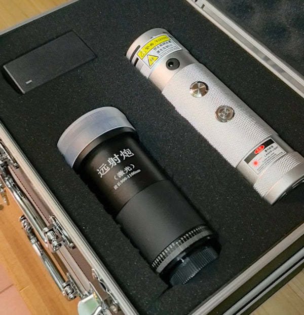 YT120-DIY Laser Cannon 120W (Battery DC 14.8V 5Ah; Wavelength 1064). Range 20m. Battery life 3 years,  with fast charging.